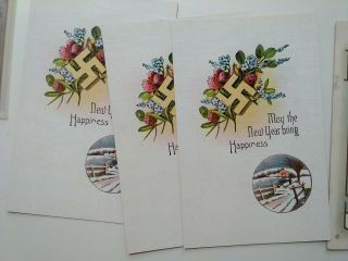 6 Old Vintage Good Luck Swastika Postcards