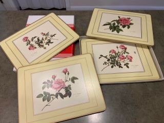 Vintage Pimpernel Placemats Set Of 4 P.  J.  Redoute Rose Paintings