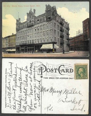 Old Michigan Postcard - Grand Rapids - Morton House Hotel