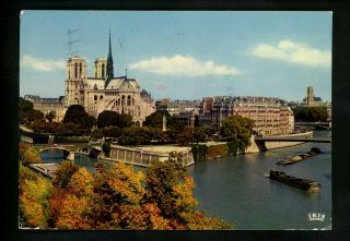 Church Postcard Notre Dame Cathedral Paris France Chrome Iris