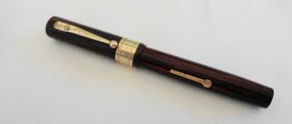 Large Vintage Rare Thompson 14k Gf Fountian Pen 5 3/8 " Simulated Wood Pattern