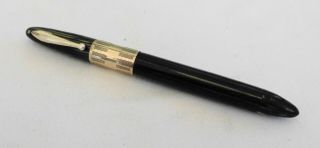 Vintage Black/green Striped Sheaffer White Dot Fountain Pen 5 1/8 " & 14k Nib