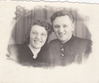 1950s Couple Handsome Young Man Pretty Woman Old Soviet Russian Photo