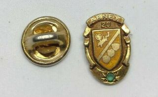 Vintage Abney Past Member Safety Committee Pin Button Green Cross 14k Gold