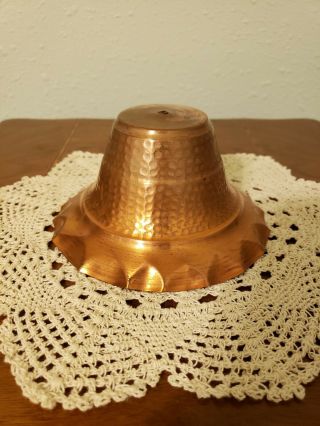 Vintage Hammered Copper Clip On Lamp Shade
