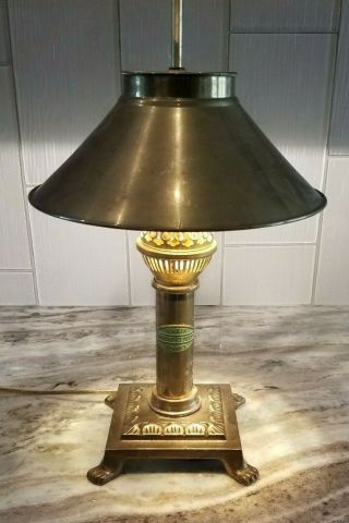 Vintage Brass Table Lamp Paris Istanbul Orient Express Style Claw Feet