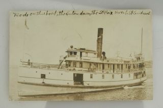 Rare Henry Eaton Steamship Rppc Calais Maine To St.  Andrews N.  B.