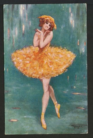 Signed Gayac,  Glamour Danseuse Ballerina “dancing Girl” Pj Gallais 356 - Vg,