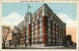 Detroit,  Mi Cass Tech.  High Wayne County Michigan Antique Postcard Vintage