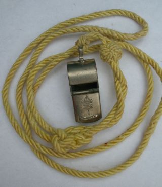 Vintage Old Boy Scout Whistle Official Bsa Be Prepared Motto W Lanyard Cork Ball