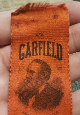 SCARCE 1880 PRESIDENT JAMES GARFIELD CHESTER ARTHUR POLITICAL CAMPAIGN Ribbon 3