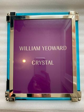 William Yeoward Silver Metal Blue Crystal Frame - 8 X 10