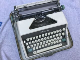 Vintage Olympia Deluxe Typewriter With Case & Key,  Western Germany