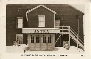 Antique Rppc Astra Playhouse Goose Bay Labrador Real Photo Post Card Rare