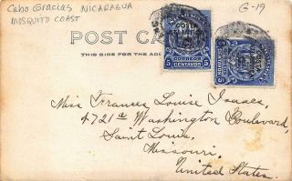 NICARAGUA 1907 rppc CAPE/ CABO GRACIOUS MOSQUITO COAST Central America 2