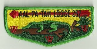 Rare Aal - Pa - Tah Lodge 237 S - 1 First Issue Flap Florida Oa Bsa Patch