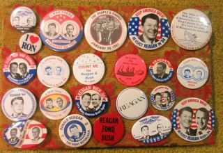 Campaign Bush & Regan Presidential Buttons & Pins
