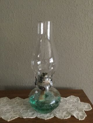 Vintage 13 " Lamplight Farms Hobnail Glass Oil Kerosene Hurricane Lamp