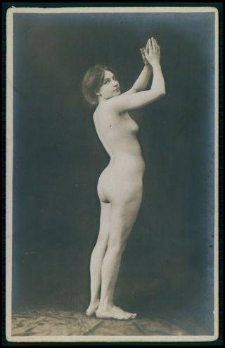 French Nude Woman Go For Diving Early 1900s Photo Postcard