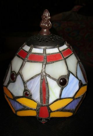 Small Leaded Slag,  Stained Glass Lamp Shade Tiffany Style Dragonfly L@@k