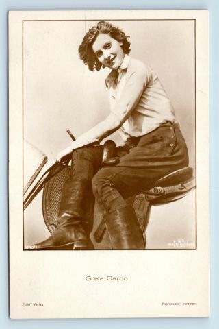 Rare Young Greta Garbo Real Photo Postcard - 1920s Film Actress Movie Rppc - W1