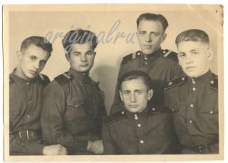 Photo 1950s Military School Boys,  Handsome Men Guys Soviet Army Vintage