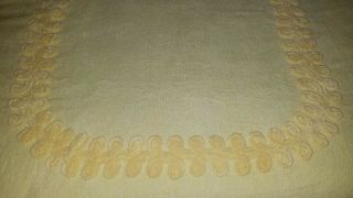 Vtg Twin Size Yellow Chenille Bedspread 102x76