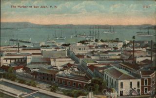 Puerto Rico San Juan The Harbor Antique Postcard A.  C.  Bosselman & Co.  Vintage