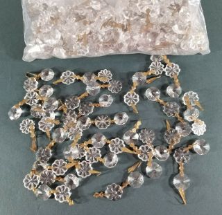 250,  Chandelier Crystals Vintage Antique Glass Prisms Salvage 1 " Round Strung