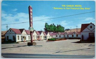 Pinole,  California Postcard The Gables Motel Highway 40 Roadside C1950s Chrome