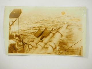 Ww1 U.  S.  Navy Sending Out A Torpedo Rppc Real Photo Postcard