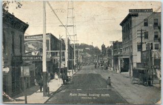 1907 Hannibal,  Missouri Postcard " Main Street,  Looking North " Downtown Scene