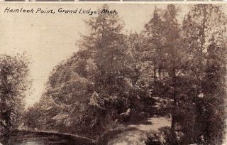 Grand Ledge Mi 1907 - 12 View Of Hemlock Point On The Grand River Vintage Gem,  504