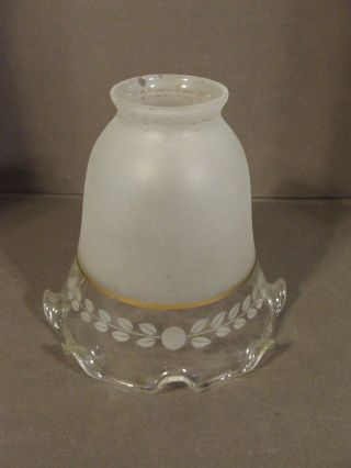 Vintage Ruffled Frosted Glass Tulip Lamp Shade 2 " Fitter