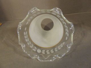 VINTAGE RUFFLED FROSTED GLASS TULIP LAMP SHADE 2 