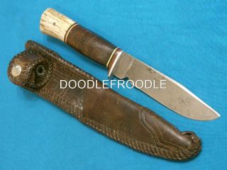 Vintage Robeson Shuredge No.  20 Custom Stag Hunting Skinning Knife Knives Bowie