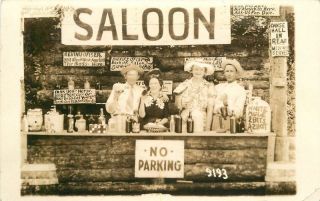 C - 1920s Two Couples At Saloon Rppc Real Photo Postcard 428\7