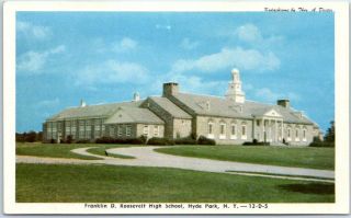 Hyde Park,  York Postcard " Franklin D.  Roosevelt High School " Dexter C1950s