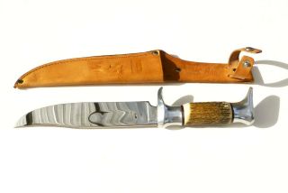 Edge Mark German Solingen Hunting Knife W/ Sheath,  10” Long
