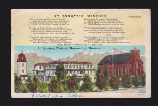 1c Stamp 1941 Postmar St Ignatius Mission Flathead Reservation Mt Roman Catholic