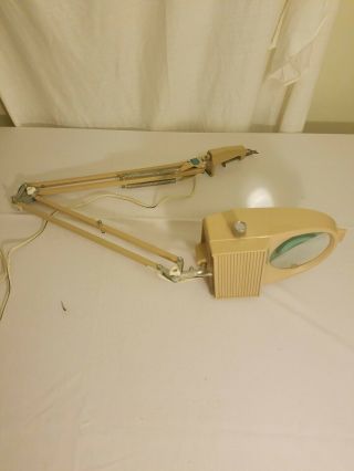 Vintage Ledu Magnifying Adjustable Desk Table Lamp Light W/ Clamp