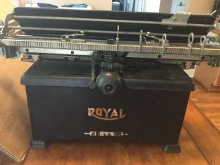 Antique Royal Typewriter w/ Bevel Glass Panels 6