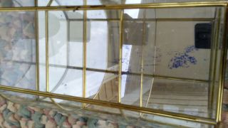 Show Case Display Cabinet Case Glass and Brass.  shelves.  13.  5  X9.  5 