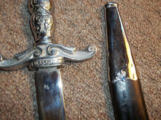 antique Yorkist Rite Mason lodge sword gladius style w/Green Man dagger machete 5