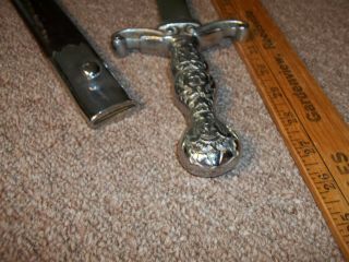 antique Yorkist Rite Mason lodge sword gladius style w/Green Man dagger machete 6