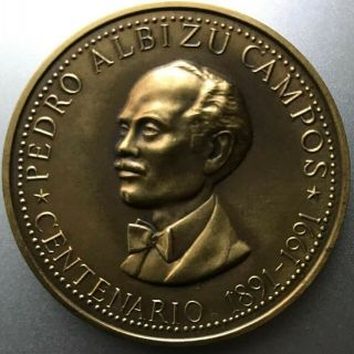 Puerto Rico - Pedro Albizu Campos Centenario Medal 1891 - 1991