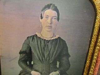 Pretty Victorian Woman Holding A Book Daguerreotype Photograph