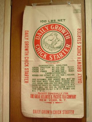A&p - Great Atlantic & Pacific Tea Co.  Chick Starter 100 Feedsack - Bag