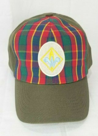 Bsa Boy Scouts Of America Webelos Cub Scout Twill Baseball Cap Hat Plaid M/l