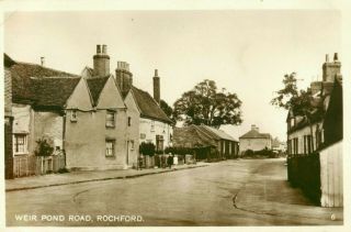 Rp Rochford Weir Pond Road Street Scene Essex Real Photo C1920